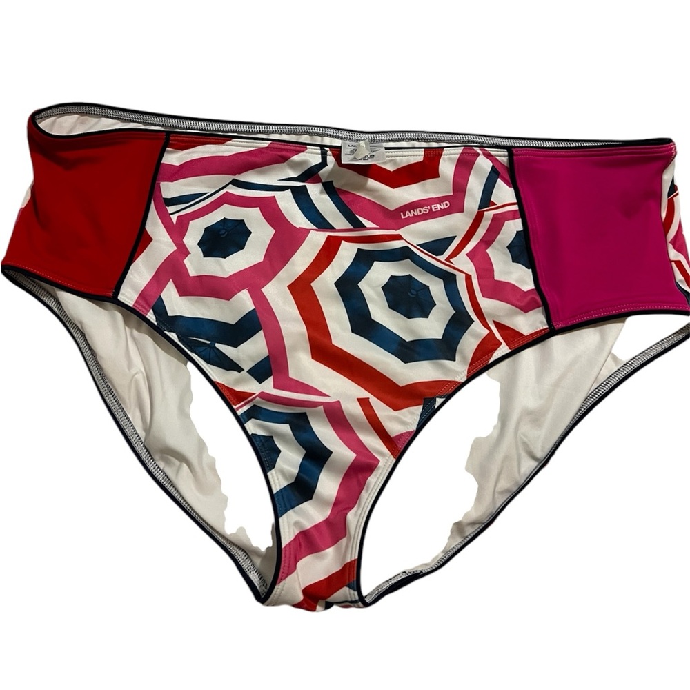NWOT Lands’ End multi-color high waisted women’s bikini bottoms/ size 22W